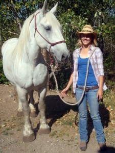 Wrangler Erin Bolster and Tonk, a Percheron mix.  